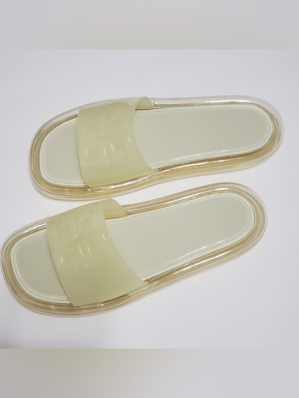 Tory Burch Bubble Jelly Slide Sandals - Clear New Ivory Size 9 NWOT